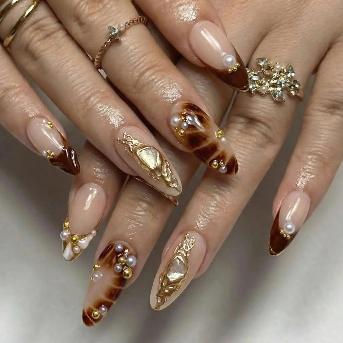 Fashion 5D Nails - Mehroon & Nude shade variant product image