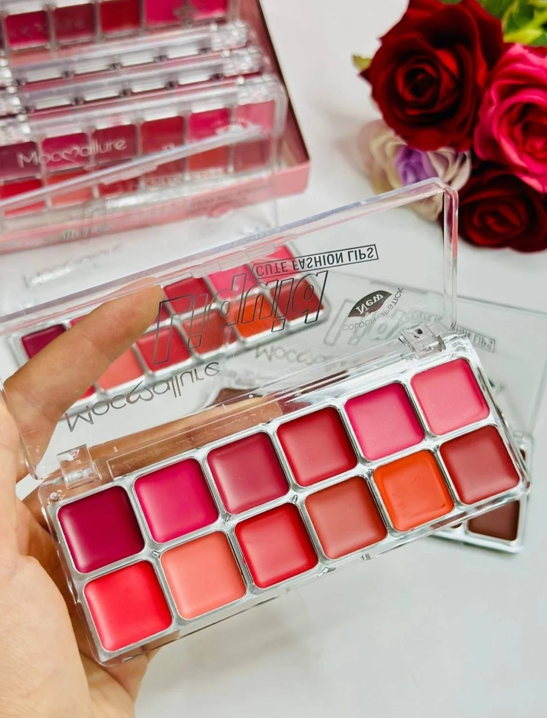 Mocallure Matte Cream Lipstick Palette - 12 Colors - Red shade variant product image