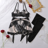 Cosmia.pk Lace Lingerie Set with Garters – Style 7090 - Black / Large | Buy Online in Pakistan at Cosmia.pk