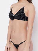 Cosmia.pk Polka Dots Lingerie - 3035 - BLACK | Buy Online in Pakistan at Cosmia.pk
