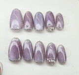 Pink Key Pink Key "Cat's Eye" Press-on Fake Nails - Light Purple | Buy Online in Pakistan at Cosmia.pk