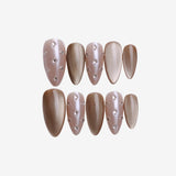 Pink Key Pink Key "Cat's Eye" Press-on Fake Nails - Brown | Buy Online in Pakistan at Cosmia.pk