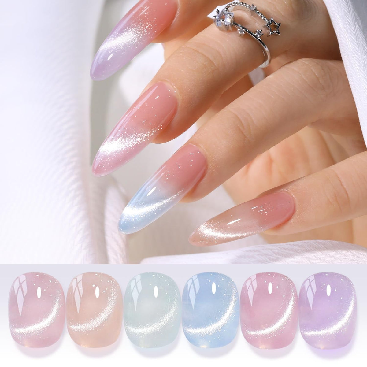 PINK KEY Pink Key Cat's Eye Artificial Nails - Blue | Buy Online in Pakistan at Cosmia.pk