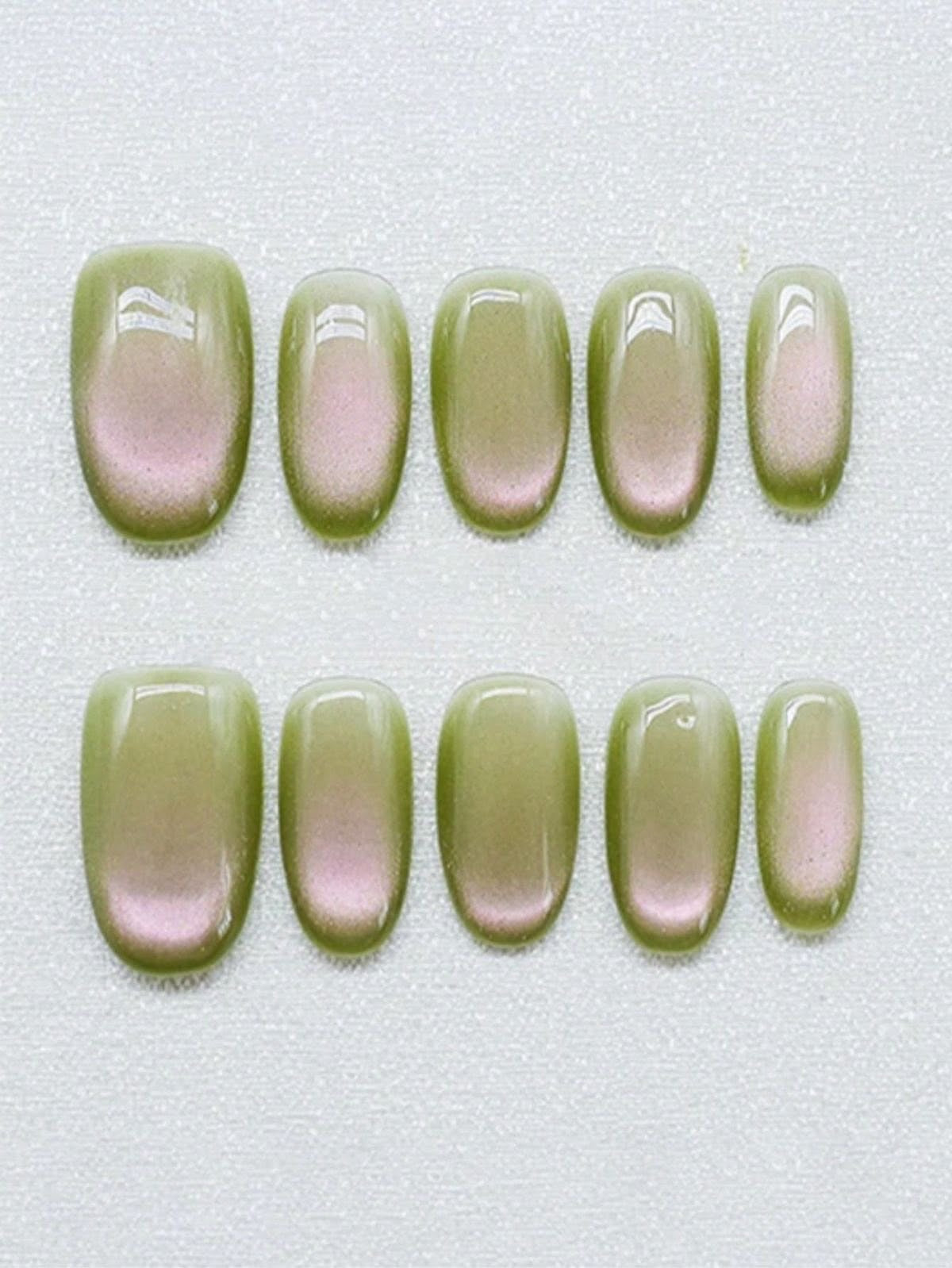 PINK KEY Pink Key Cat's Eye Artificial Nails - Bottle Green | Buy Online in Pakistan at Cosmia.pk