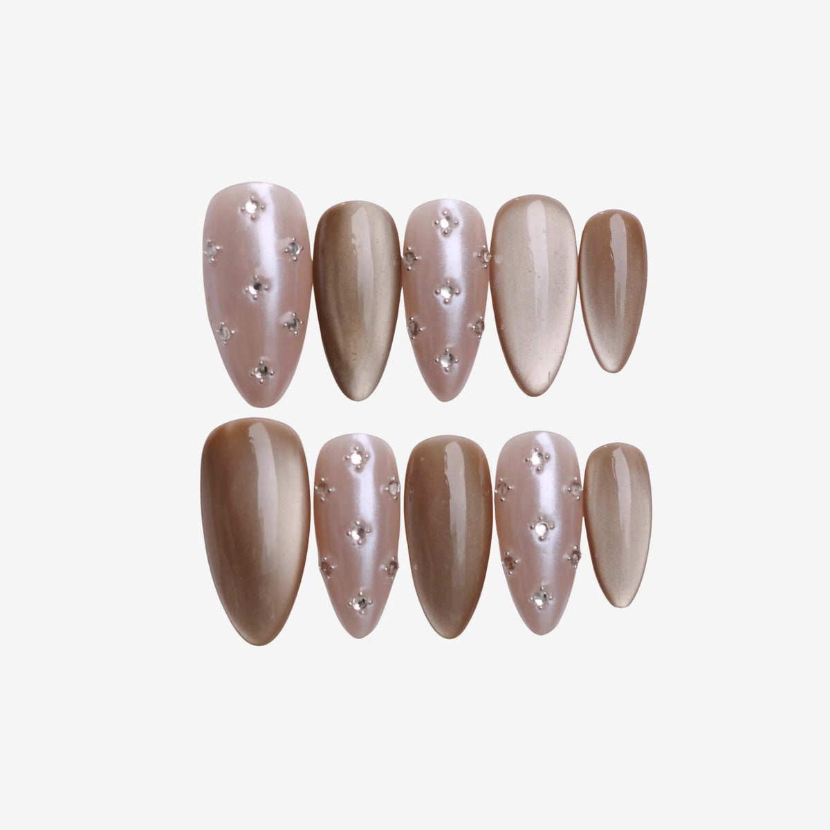 PINK KEY Pink Key Cat's Eye Artificial Nails - Shiny Brown | Buy Online in Pakistan at Cosmia.pk