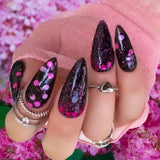 Pink Key Fancy Glittery Nails - Black shade variant product image