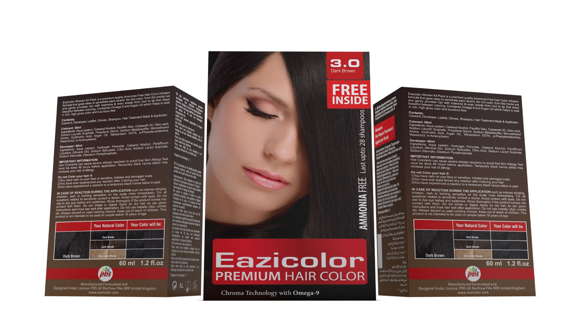 Eazicolor Eazicolor Professional Tube - 3.0 Dark Brown | Buy Online in Pakistan at Cosmia.pk