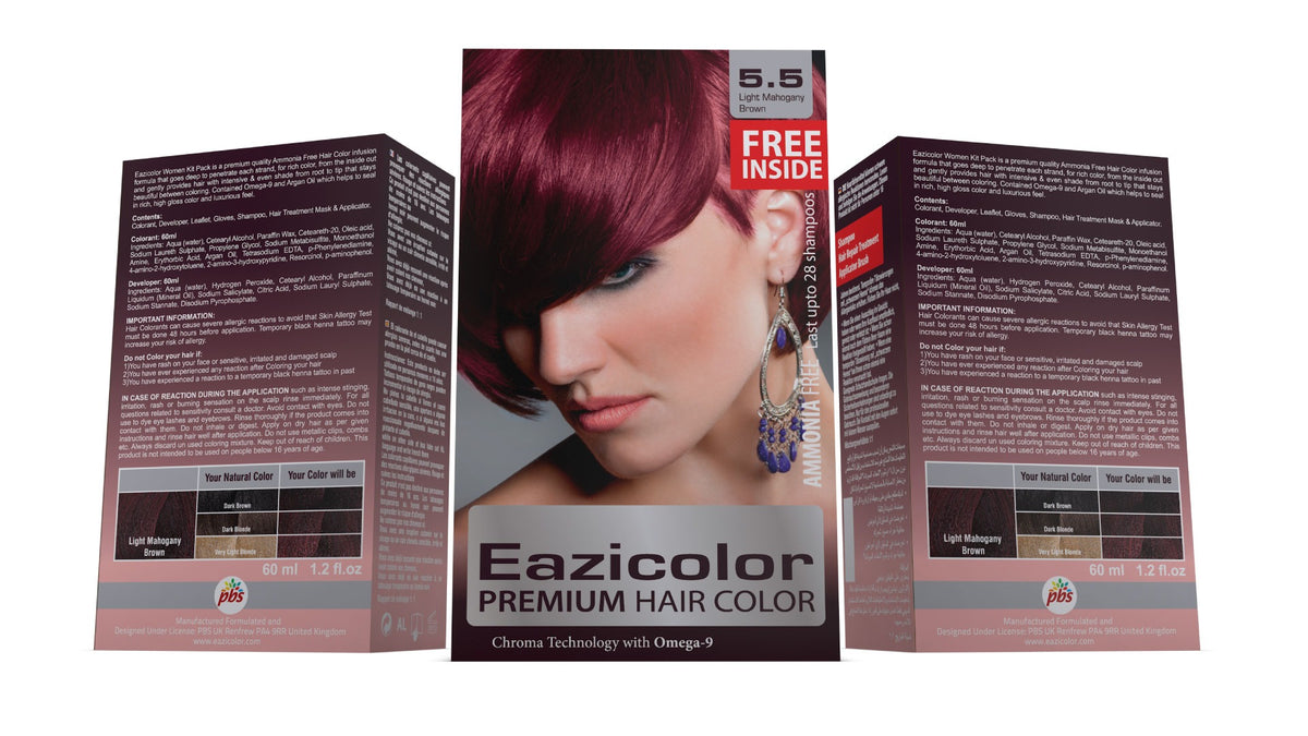 Eazicolor Eazicolor Professional Tube - 5.5 Light Mahogany Brown | Buy Online in Pakistan at Cosmia.pk