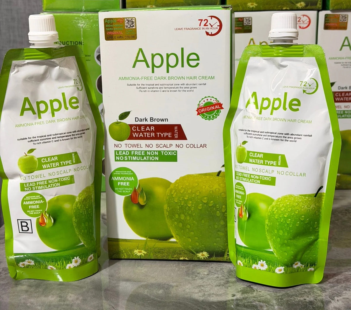 Apple Apple Hair Color Dye - 30ml - Each Sachet / Dark Brown | Buy Online in Pakistan at Cosmia.pk