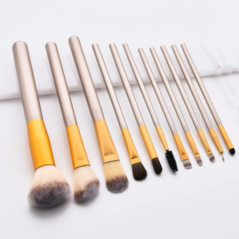 Cosmia.pk 12 Piece Makeup Brush Set - Golden | Buy Online in Pakistan at Cosmia.pk