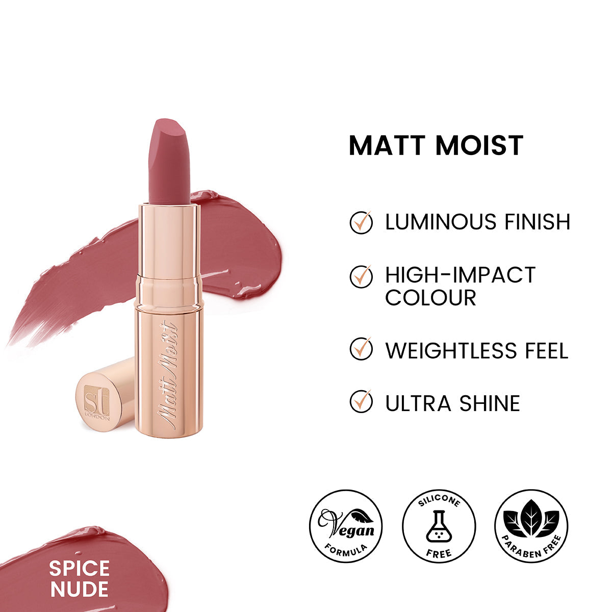 ST London - Matt Moist Long-Lasting Lipstick - Spice Nude - Buy Online in Pakistan at Cosmia.pk