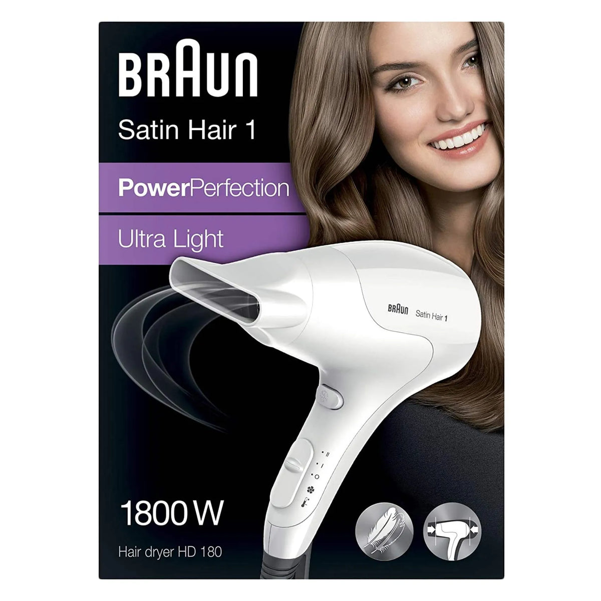 Braun Satin Hair1 Ultra Light 1800W Hair Dryer, HD-180 - Buy Online in Pakistan at Cosmia.pk