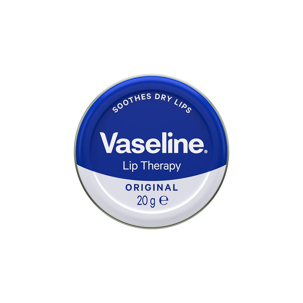Chirs's UK Vaseline Lip Balm tin top view