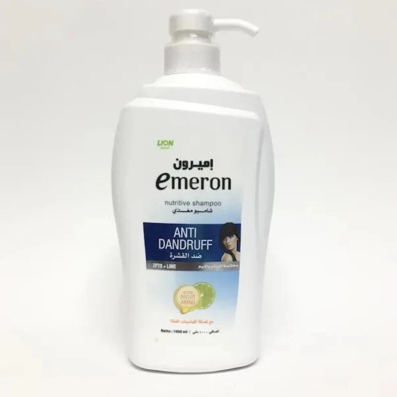 Emeron Nutritive Shampoo Anti Dandruff with ZPTO + Lime - 1000ml - Buy Online in Pakistan at Cosmia.pk