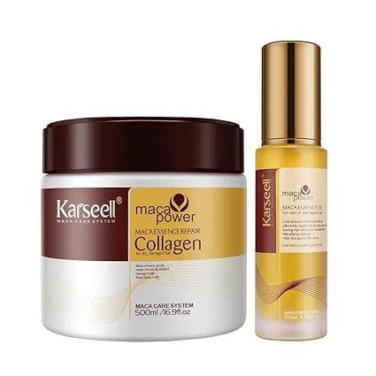 Karseell Collagen Hair Treatment Deep Repair Conditioning 500ml + Argan Oil Hair Serum - Buy Online in Pakistan at Cosmia.pk