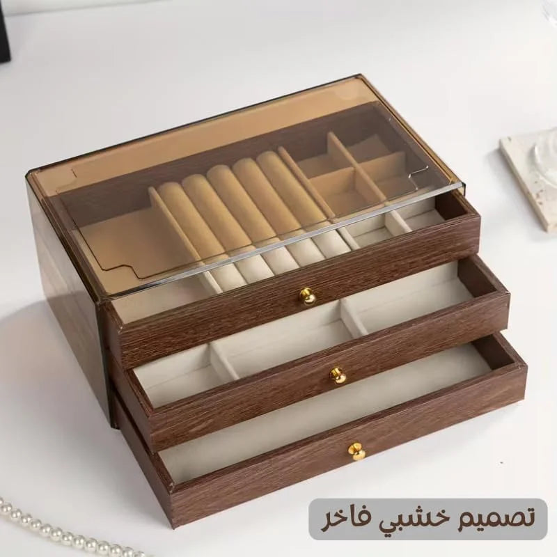 Wood 3 Drawer Jewelry Storage Organizer - Buy Online in Pakistan at Cosmia.pk