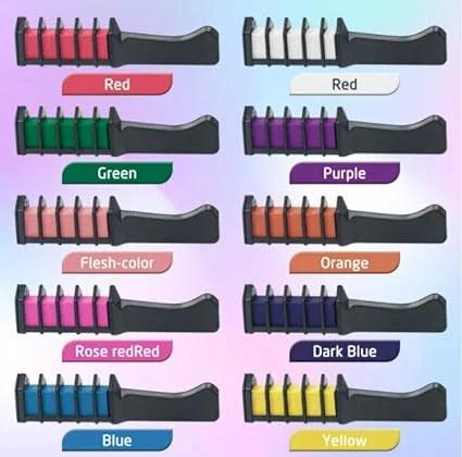 10 Pcs of Colorful Hair Dye Comb Set - Hair Chalks - Buy Online in Pakistan at Cosmia.pk