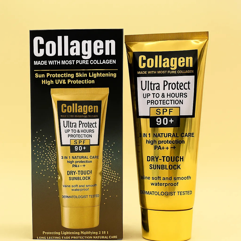Fruit Of The Wokali Collagen Ultra Protect 3-in-1 Dry- Touch Sunblock SPF 90+ - 100ml - Buy Online in Pakistan at Cosmia.pk