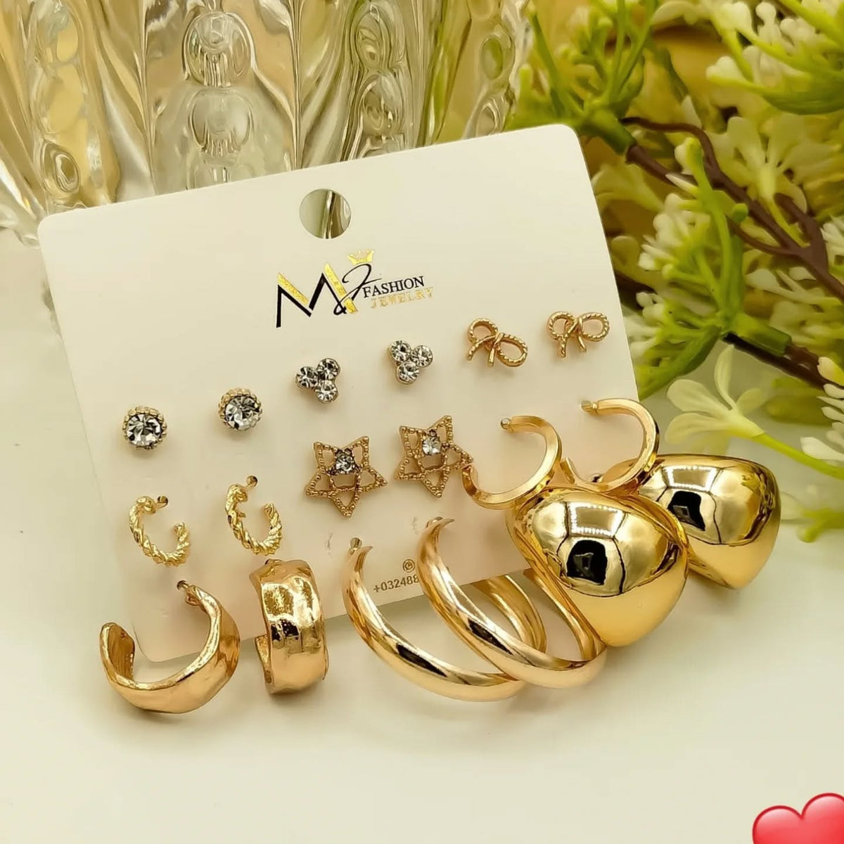 MJ Fashion 9 pair combo earings Set - Buy Online in Pakistan at Cosmia.pk