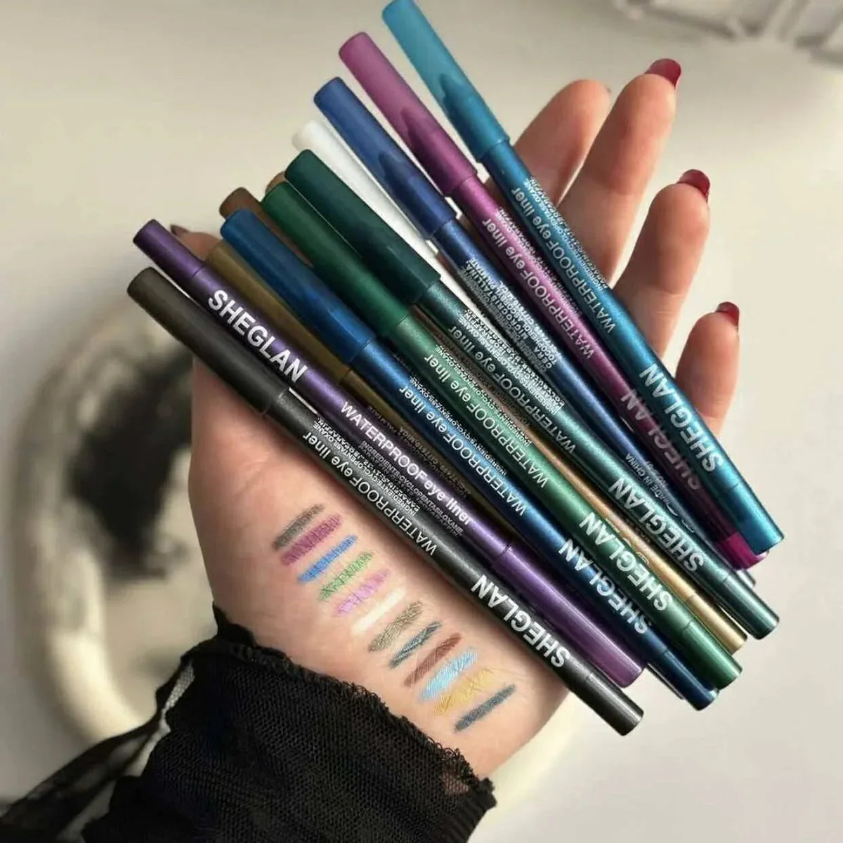 SHAGlan waterproof eye pencil - 12Pcs - Buy Online in Pakistan at Cosmia.pk