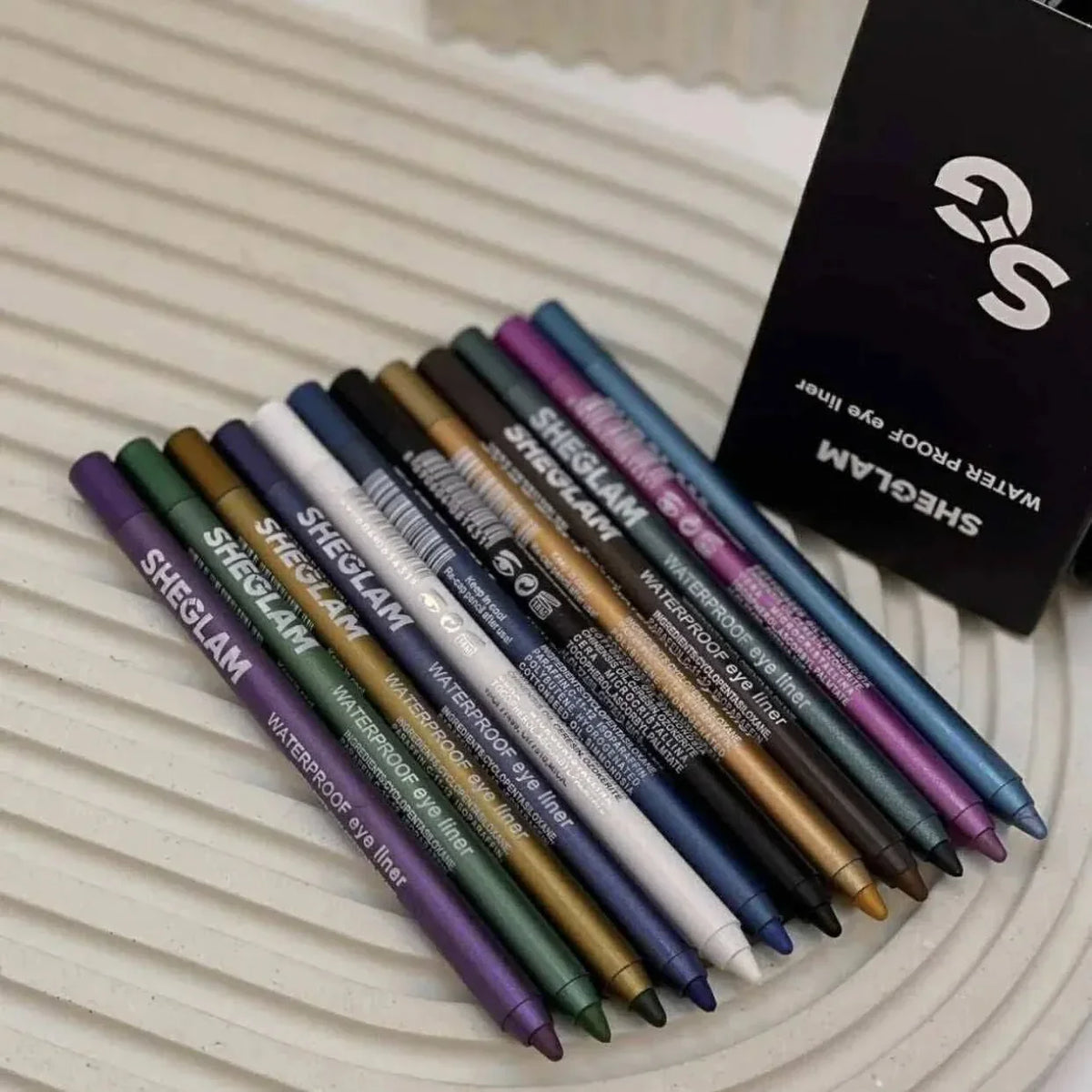 SHAGlan waterproof eye pencil - 12Pcs - Buy Online in Pakistan at Cosmia.pk