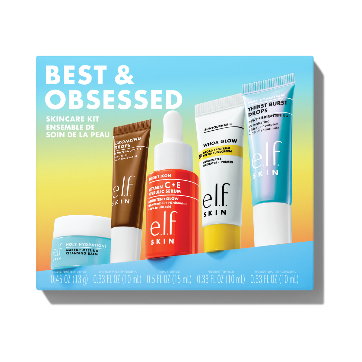 e.l.f. SKIN Best & Obsessed Skincare Kit box with 5 mini products - e.l.f. SKIN Best & Obsessed Skincare Kit - Buy Online in Pakistan at Cosmia.pk