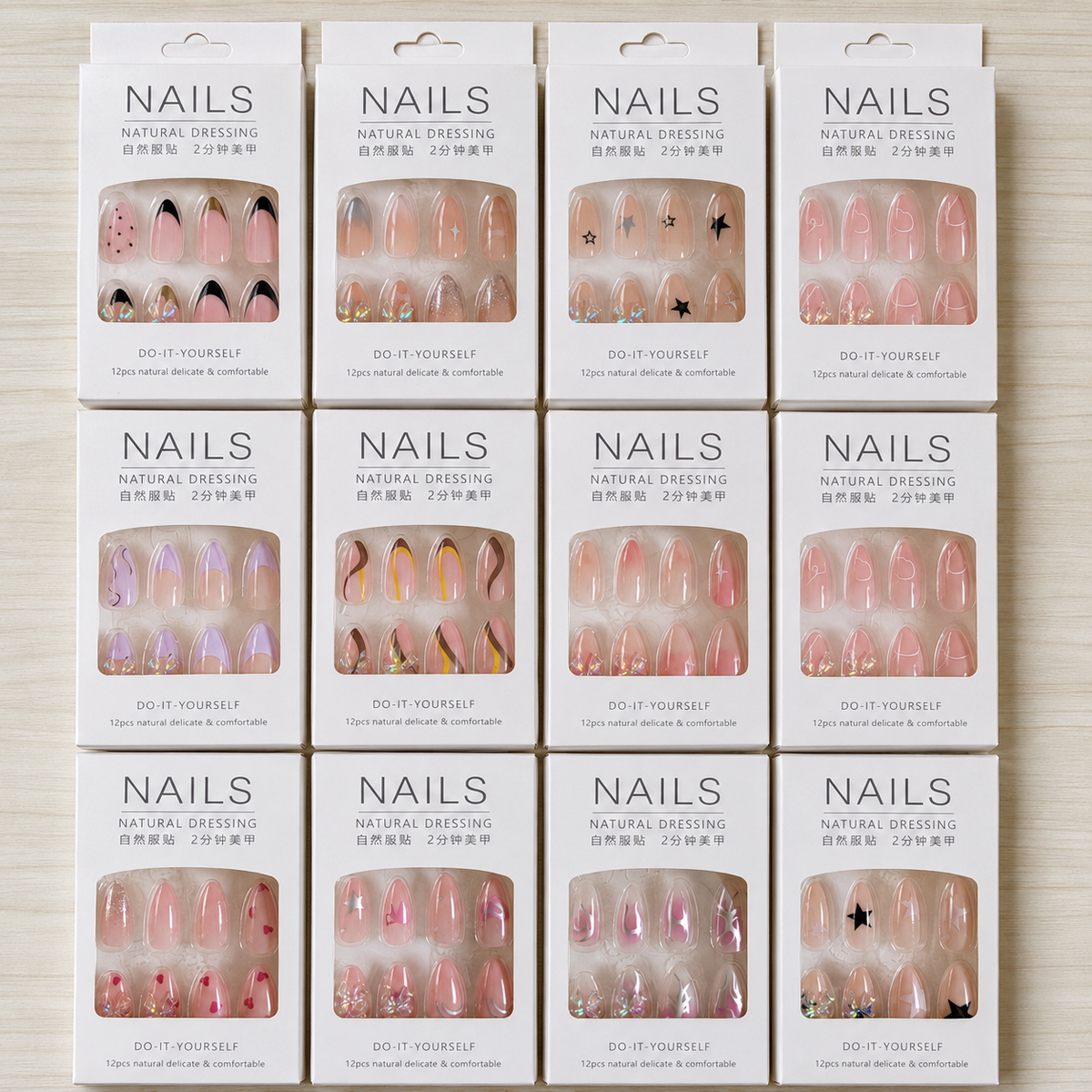 Luxury Press-On Nails Set - 12 Pcs - Buy Online in Pakistan at Cosmia.pk