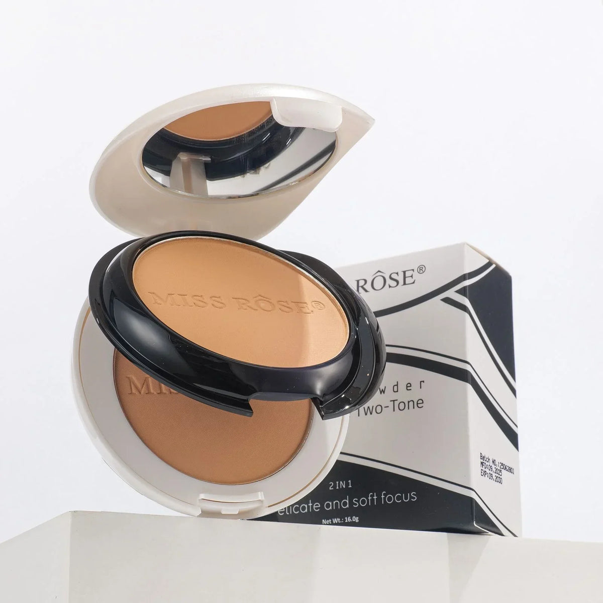Miss Rose Black & White Two-Tone Compact Powder - Buy Online in Pakistan at Cosmia.pk