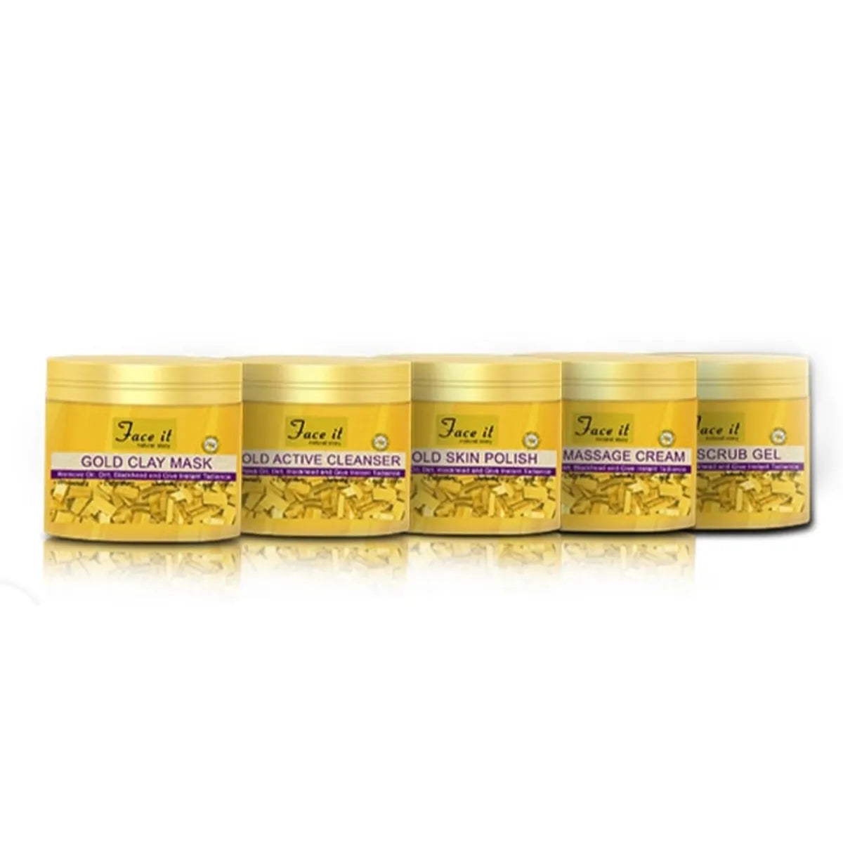 5 Pcs Face it Natural Story Gold Facial Kit Set - Buy Online in Pakistan at Cosmia.pk