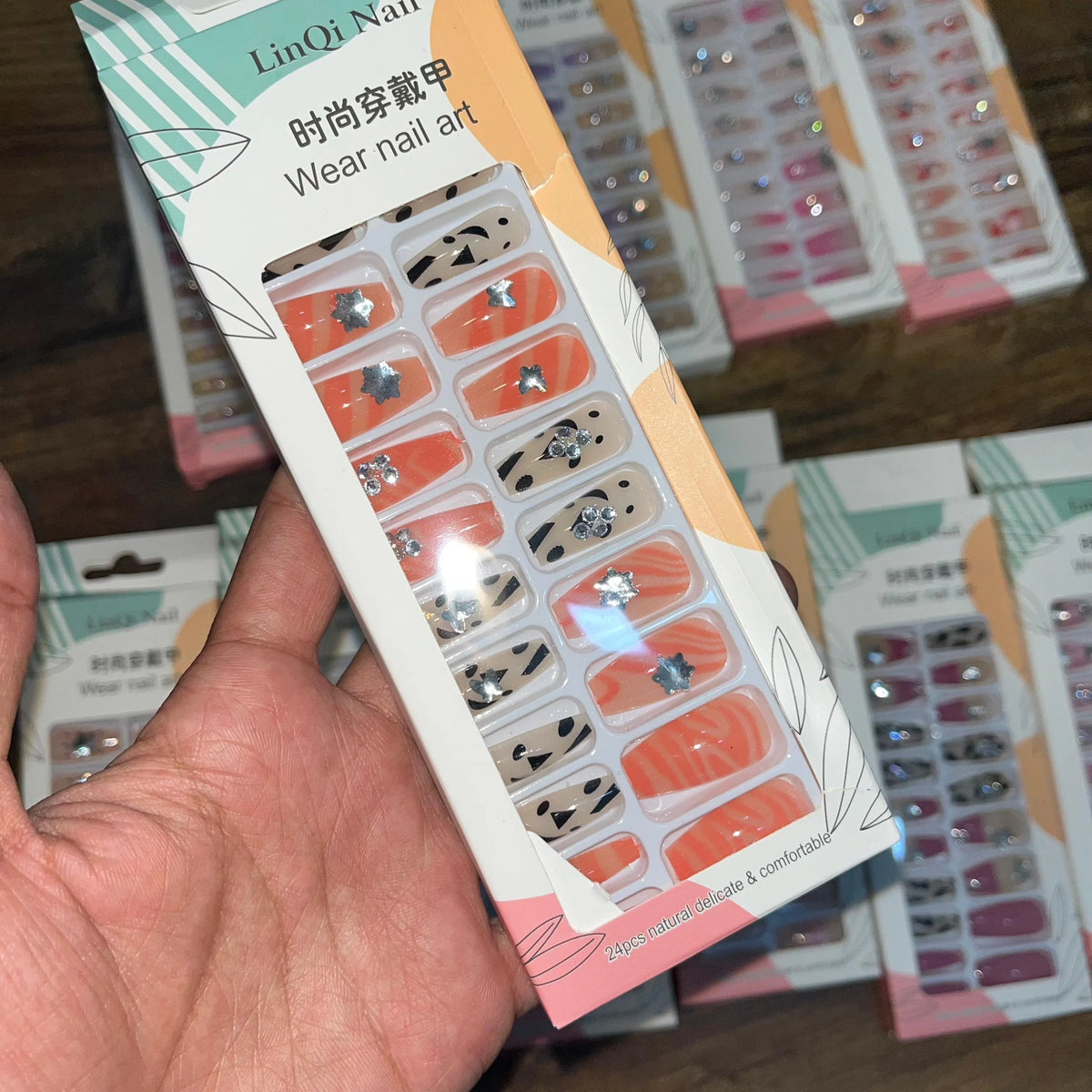 Linqi Artifical Nails With Free Stickers (24Pcs) - Buy Online in Pakistan at Cosmia.pk