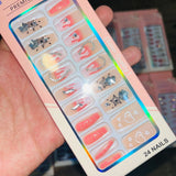 Professional Premium Series Artifical Nails With Free Stickers (24Pcs) - Buy Online in Pakistan at Cosmia.pk