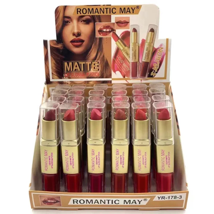 Romantic May Professional 2-in-1 Lipstick with Gloss & Liquid Matte - Buy Online in Pakistan at Cosmia.pk