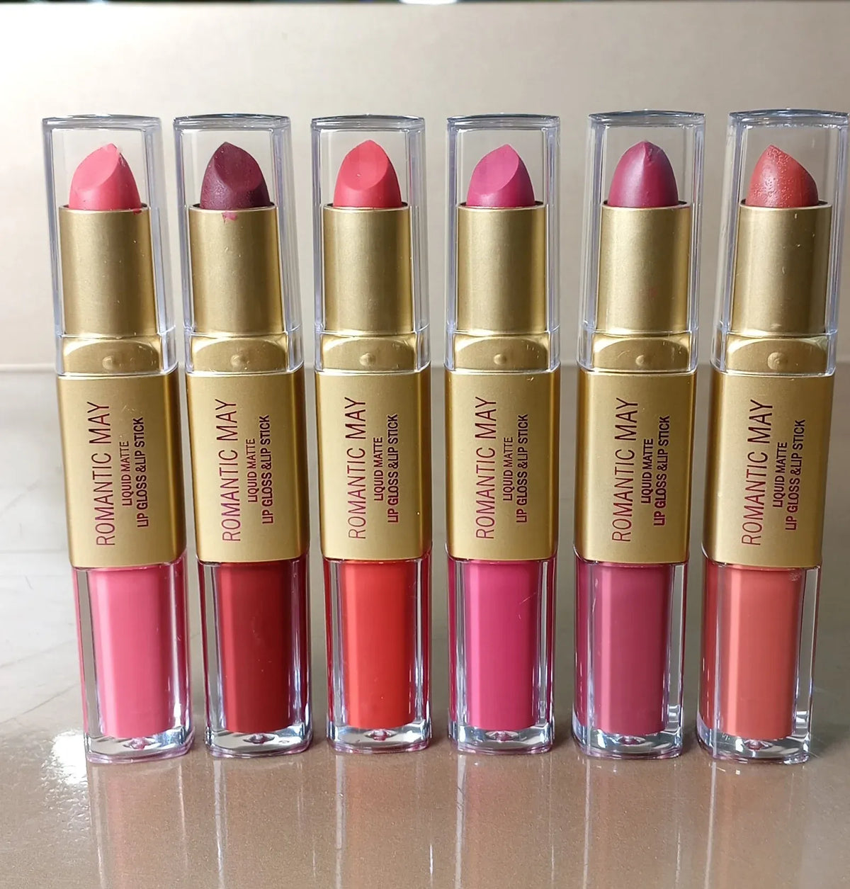 Romantic May Professional 2-in-1 Lipstick with Gloss & Liquid Matte - Buy Online in Pakistan at Cosmia.pk