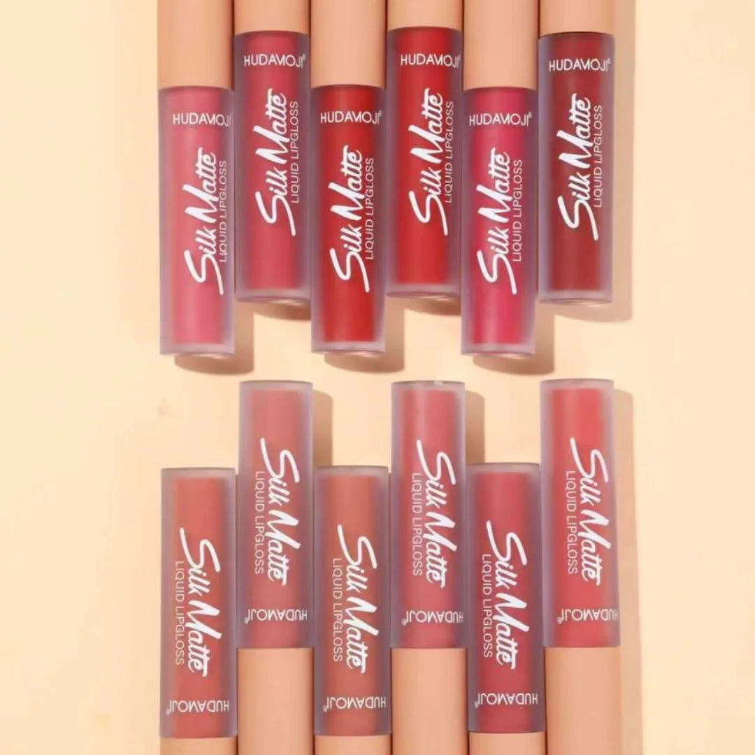 Hudamoji Silk Matte Liquid Lipgloss - 12PCS Set - Buy Online in Pakistan at Cosmia.pk