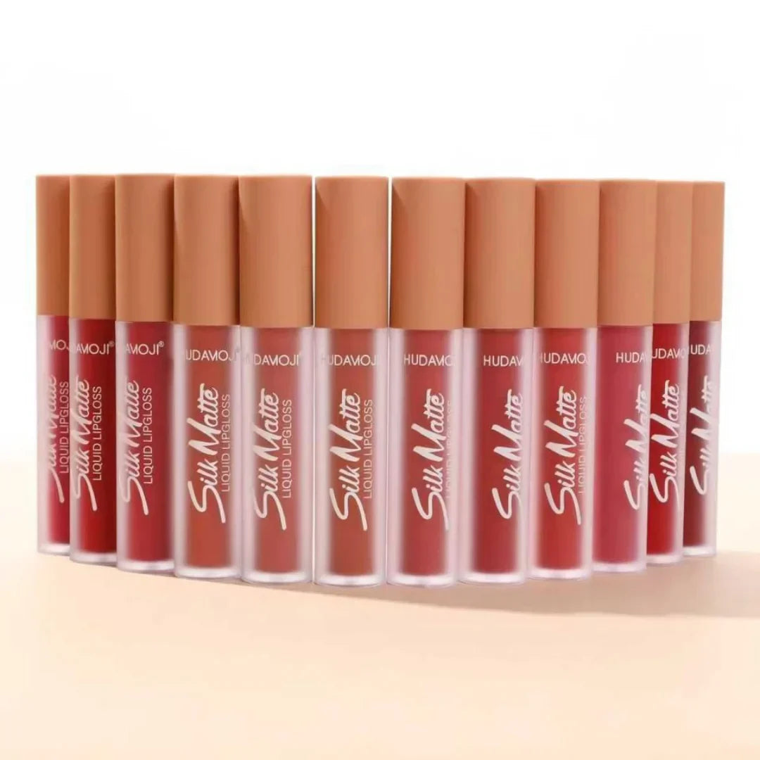 Hudamoji Silk Matte Liquid Lipgloss - 12PCS Set - Buy Online in Pakistan at Cosmia.pk