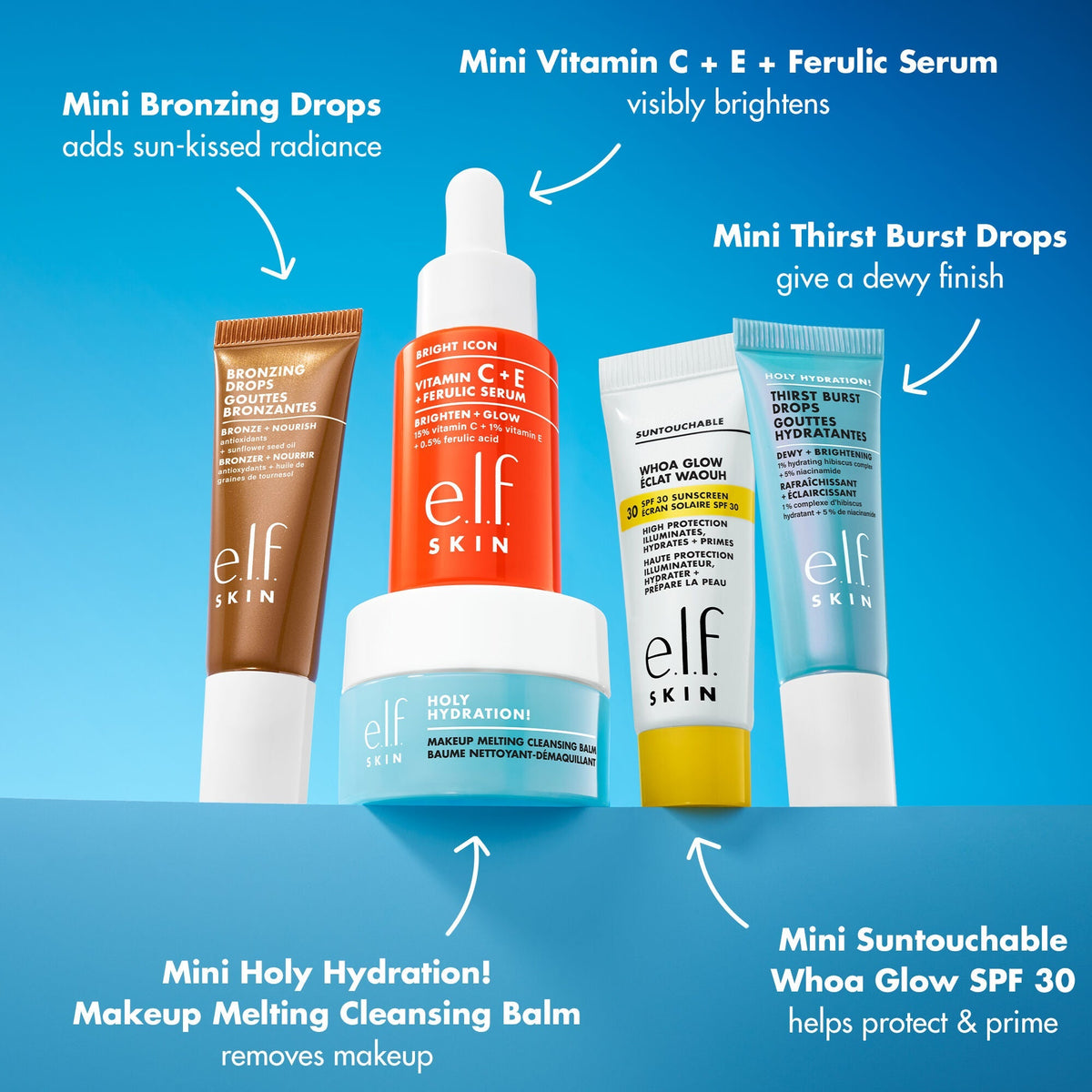 e.l.f. SKIN Best & Obsessed Skincare Kit each mini and what it does - e.l.f. SKIN Best & Obsessed Skincare Kit - Buy Online in Pakistan at Cosmia.pk