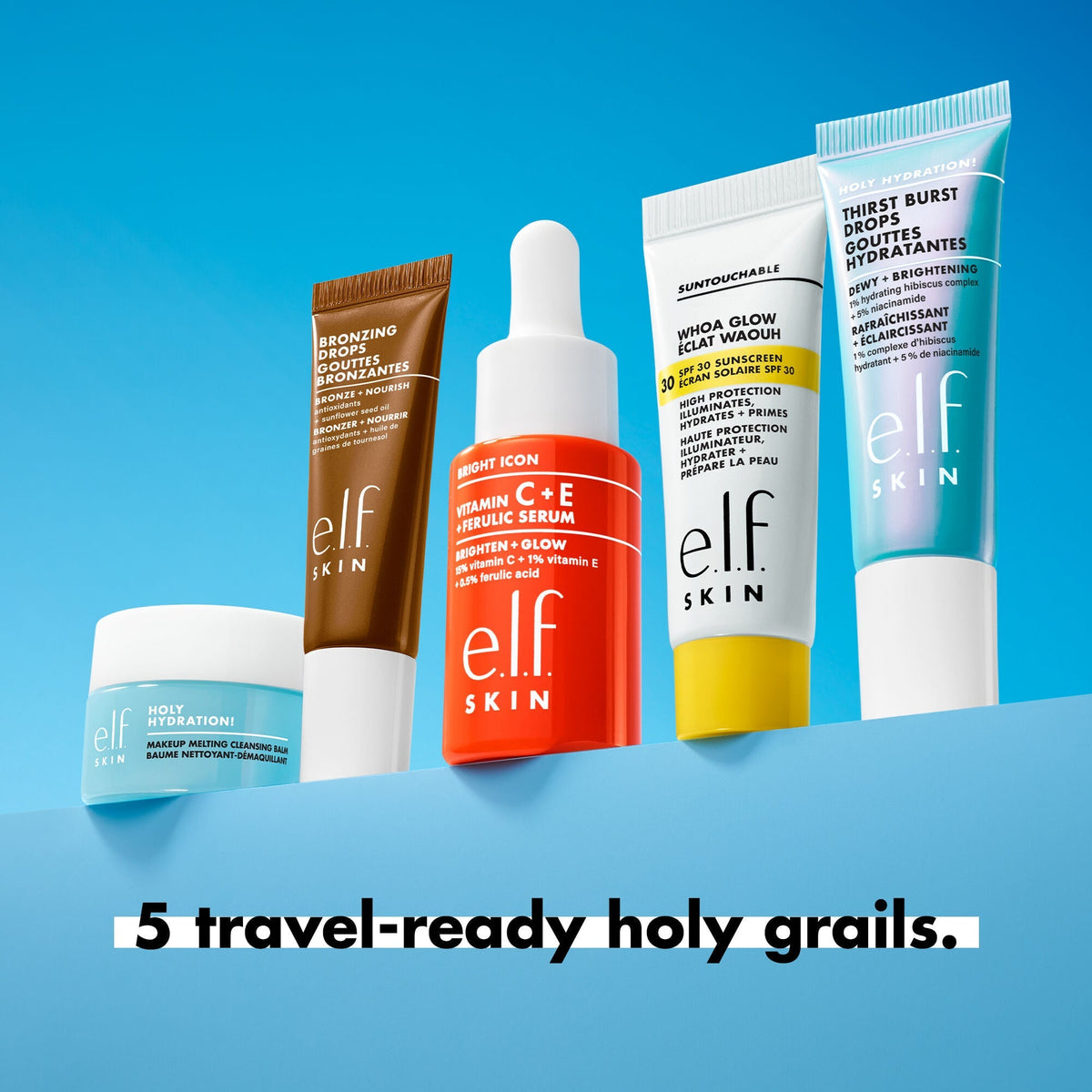 e.l.f. SKIN Best & Obsessed Skincare Kit 5 travel ready holy grails lineup - e.l.f. SKIN Best & Obsessed Skincare Kit - Buy Online in Pakistan at Cosmia.pk