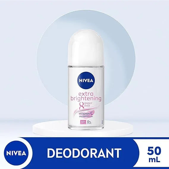 Nivea Extra Brightening Deodorant Roll-On For Women - 50ml - Buy Online in Pakistan at Cosmia.pk