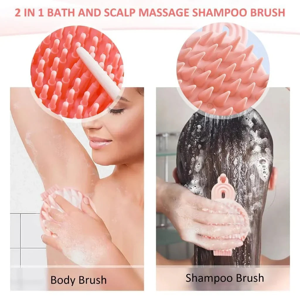 2 In 1 Double Sided Shampoo Brush Silicone Soft - Buy Online in Pakistan at Cosmia.pk
