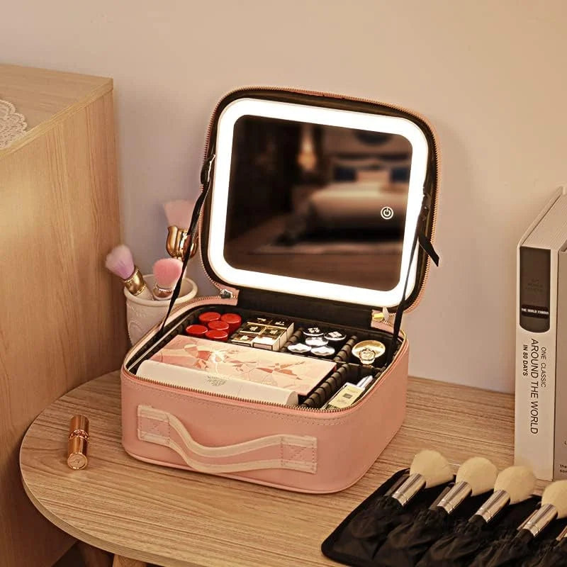 Smart Led Makeup Bag With Mirror Lights - Buy Online in Pakistan at Cosmia.pk