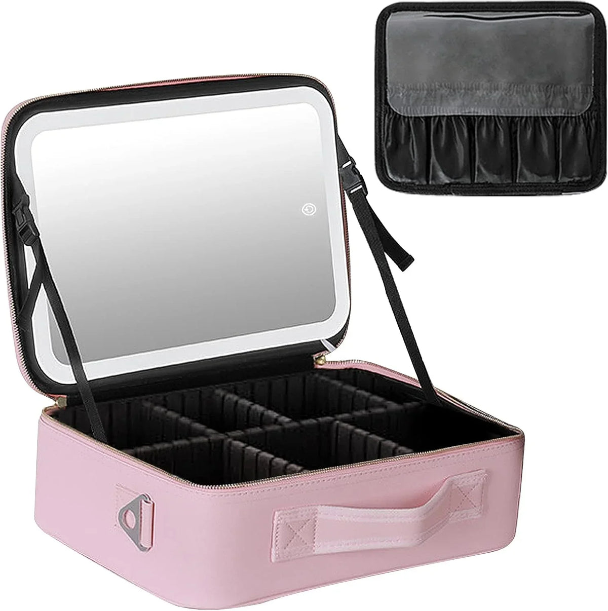 portable Makeup Bag with Adjustable Dividers, Waterproof PU Leather - Buy Online in Pakistan at Cosmia.pk