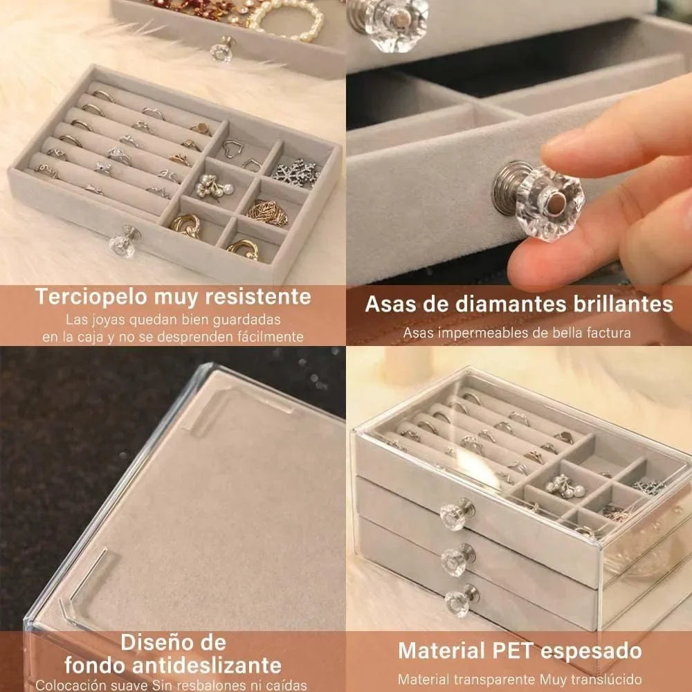 Acrylic Jewelry Organizer With 3 Drawers - Buy Online in Pakistan at Cosmia.pk
