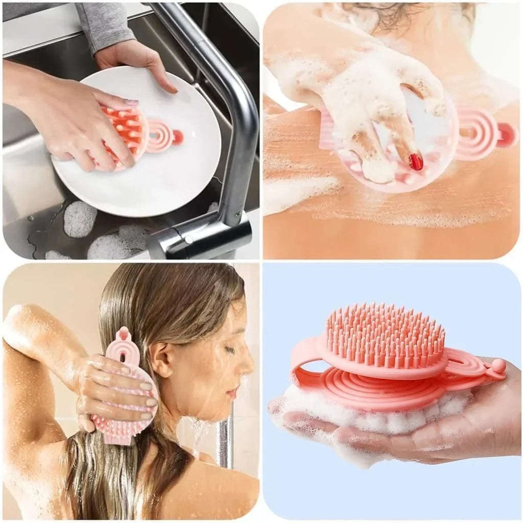 2 In 1 Double Sided Shampoo Brush Silicone Soft - Buy Online in Pakistan at Cosmia.pk