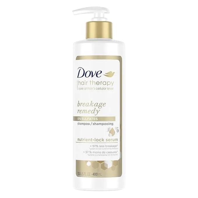 Dove Hair Therapy Breakage Remedy 0% Sulfates Nutrient-Lock Serum Shampoo 400ml - Buy Online in Pakistan at Cosmia.pk