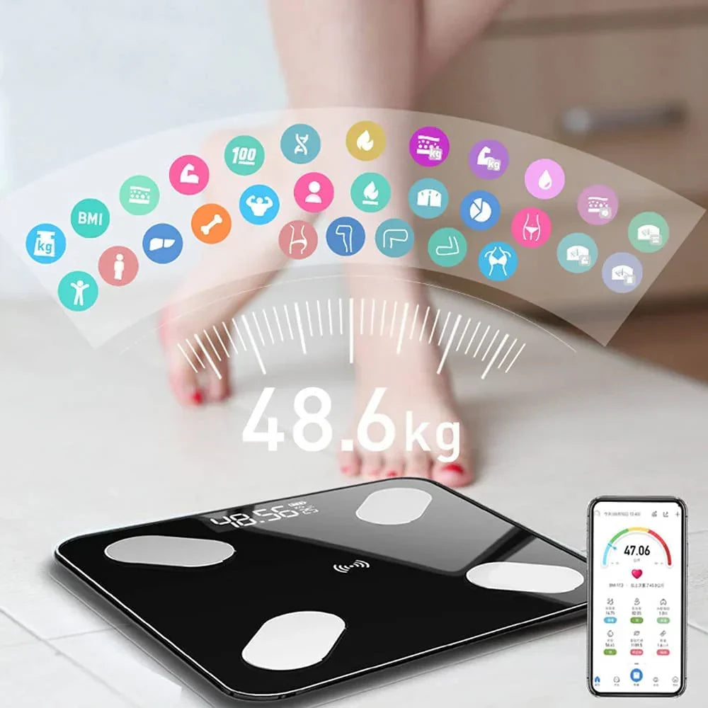 Bluetooth Smart Scale Digital Weight Scale Highly Accurate Body Weight - Buy Online in Pakistan at Cosmia.pk
