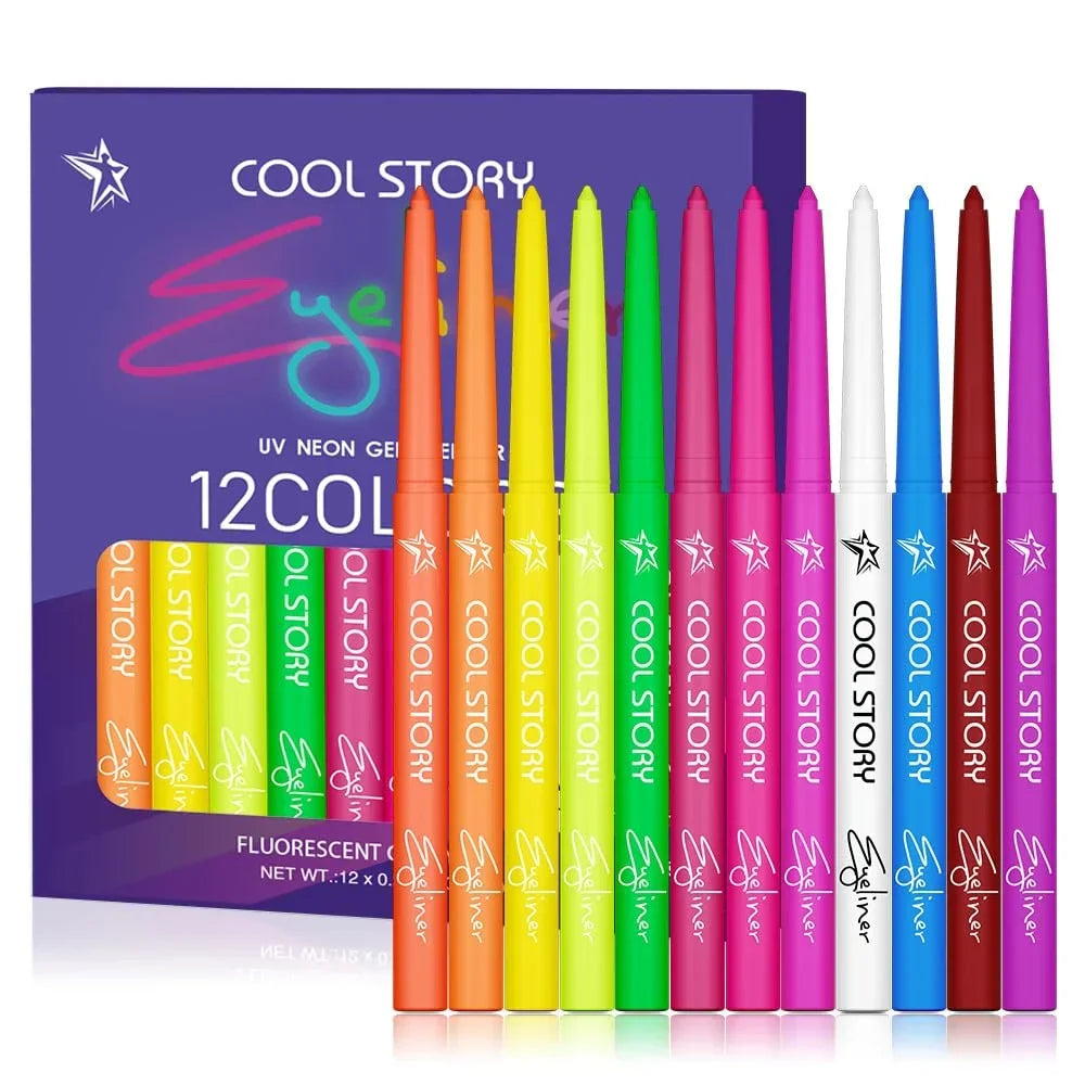 Cool Story Neon Eyeliner Pencils Set Waterproof Smudge-Proof (12 - Buy Online in Pakistan at Cosmia.pk