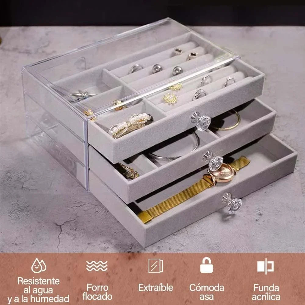 Acrylic Jewelry Organizer With 3 Drawers - Buy Online in Pakistan at Cosmia.pk