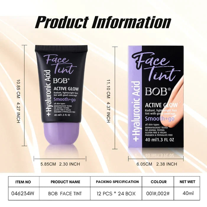 BOB Hyaluronic Acid Active Glow Face Foundation – 40ml - Buy Online in Pakistan at Cosmia.pk