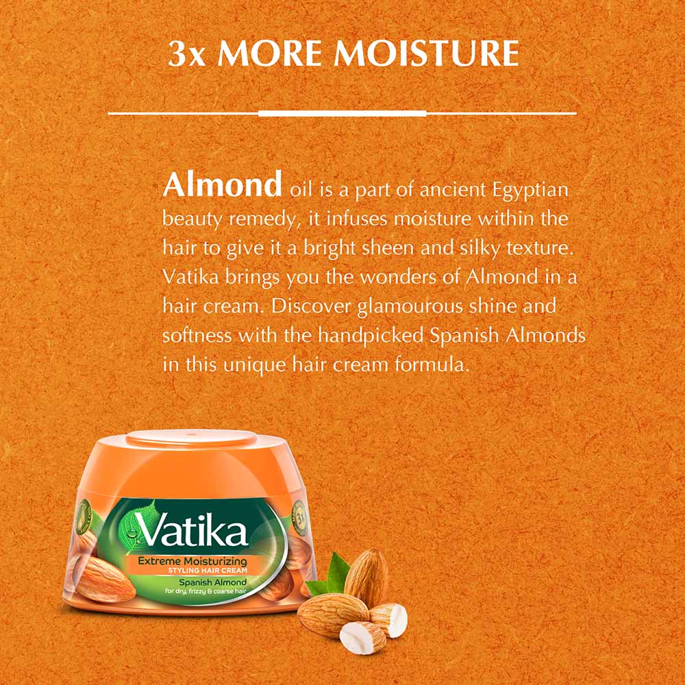 Vatika Naturals Almond Styling Hair Cream - 140ml - Buy Online in Pakistan at Cosmia.pk