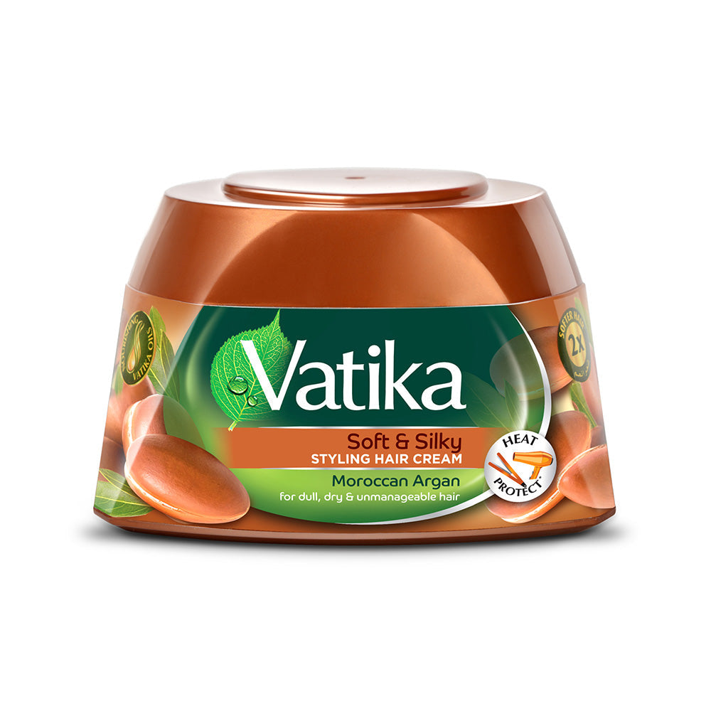 Vatika Naturals Soft & Silky Styling Hair Cream with Moroccan Argan 140ml - Buy Online in Pakistan at Cosmia.pk